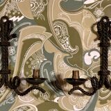 Paire d’appliques en fer forgé cordé