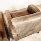 Set of two vintage leather wagon wheel armchairs Haarle