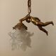 Bronze wall lamp and angel glass paste