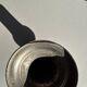 Small antique candle holder engraved in silver-plated metal, in its original condition.