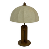 Lampe de table vintage cocon champignon chêne design années 70