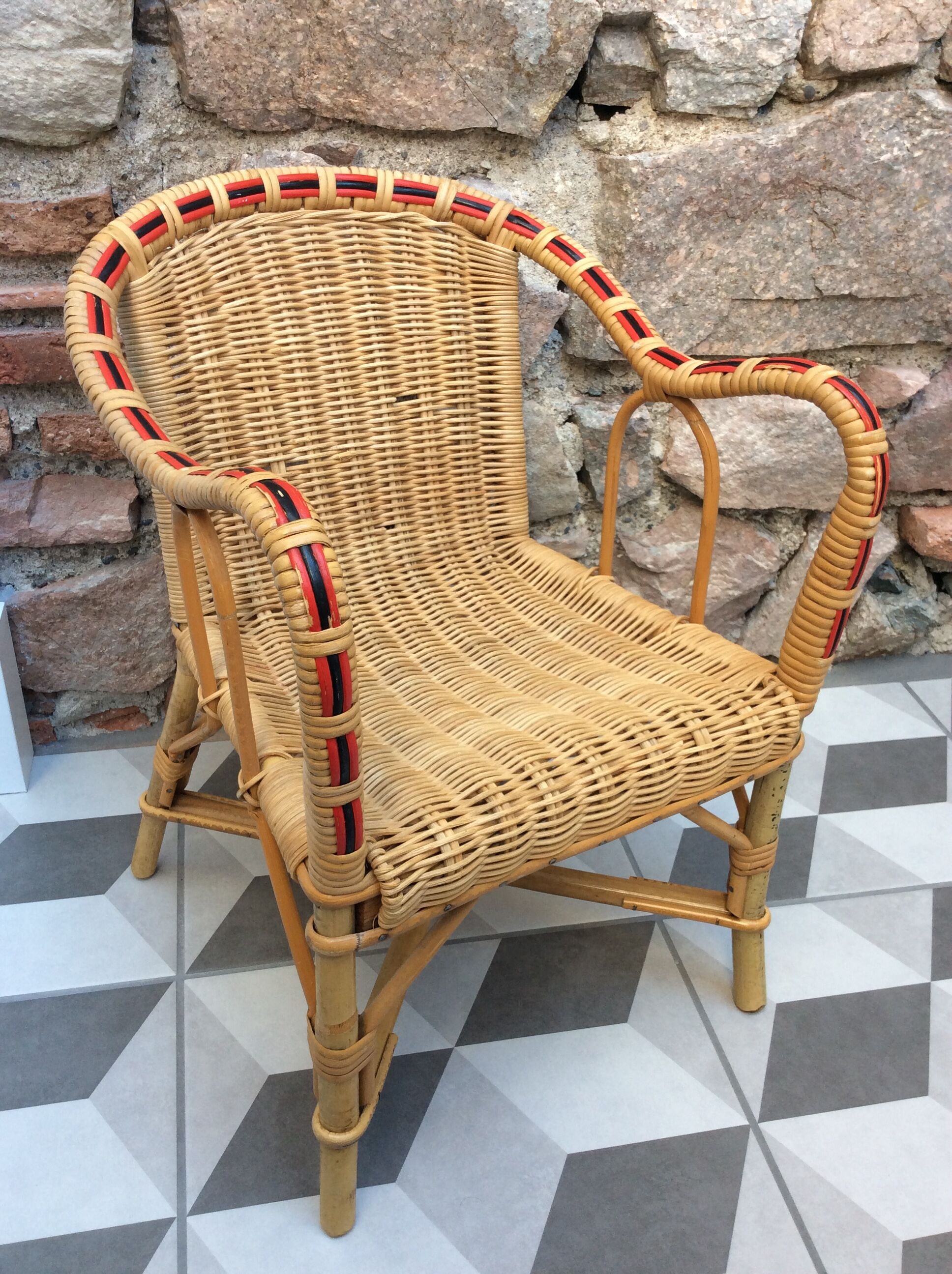 Children's garden chair in rattan