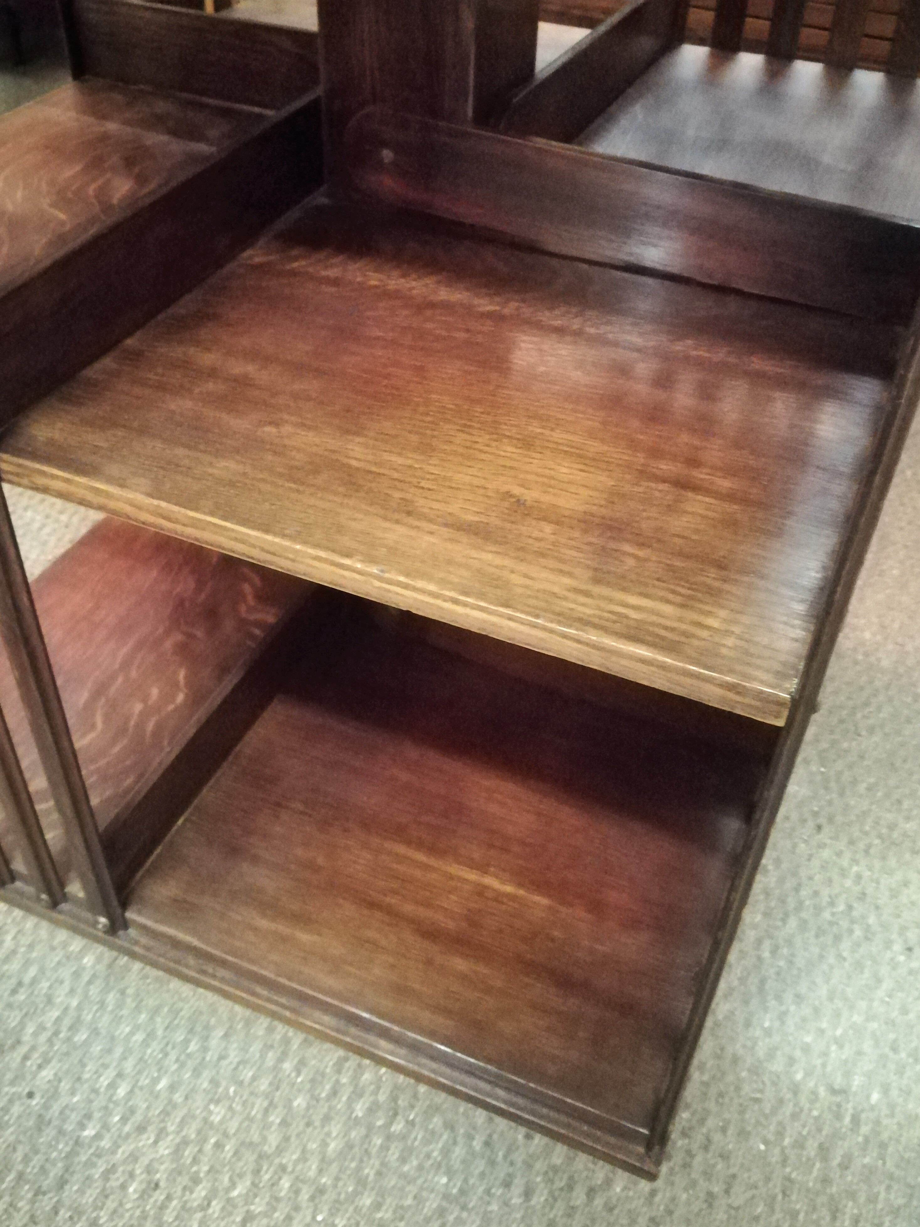 Revolving oak bookcase