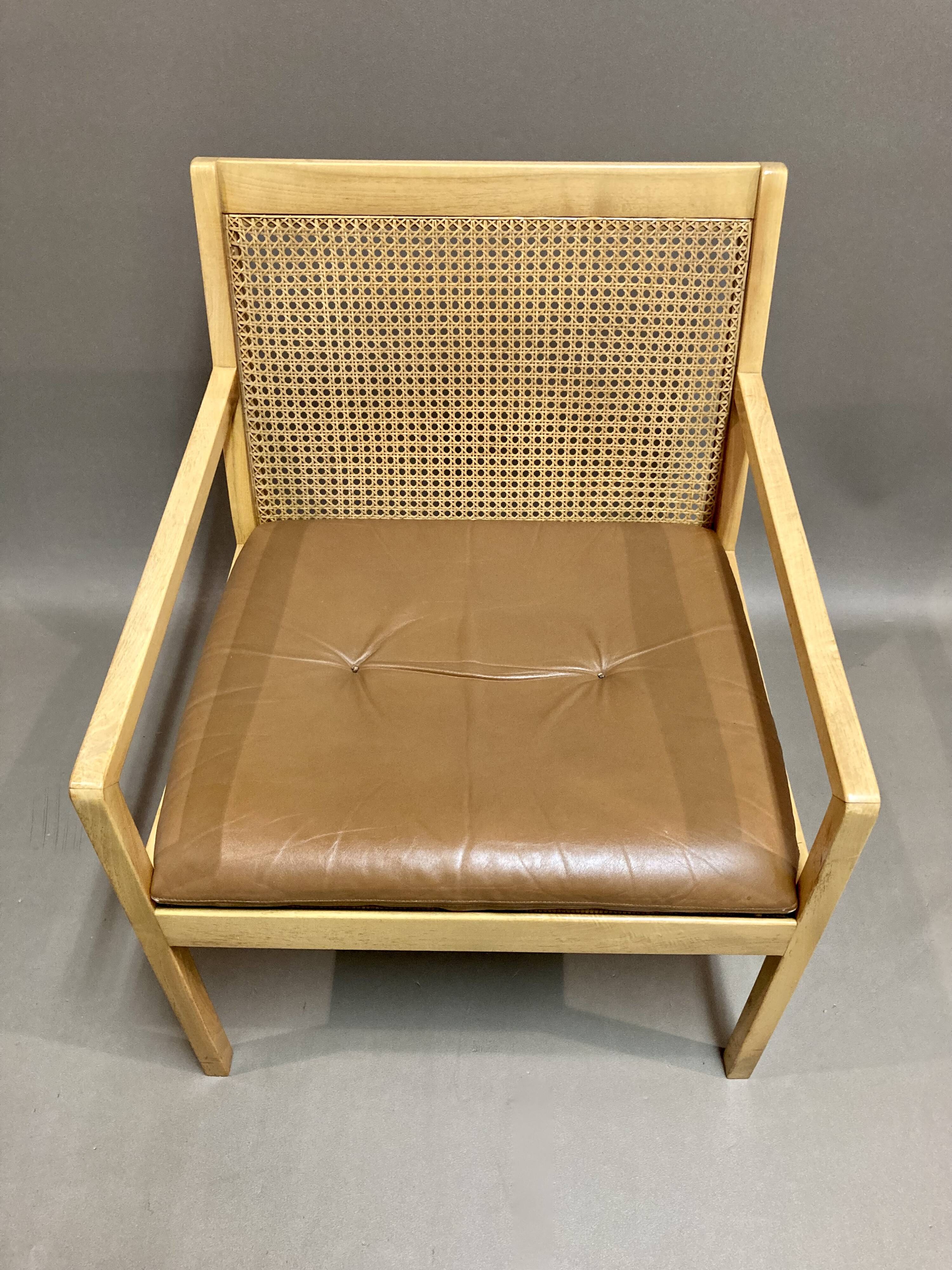Scandinavian design leather armchair 1960.