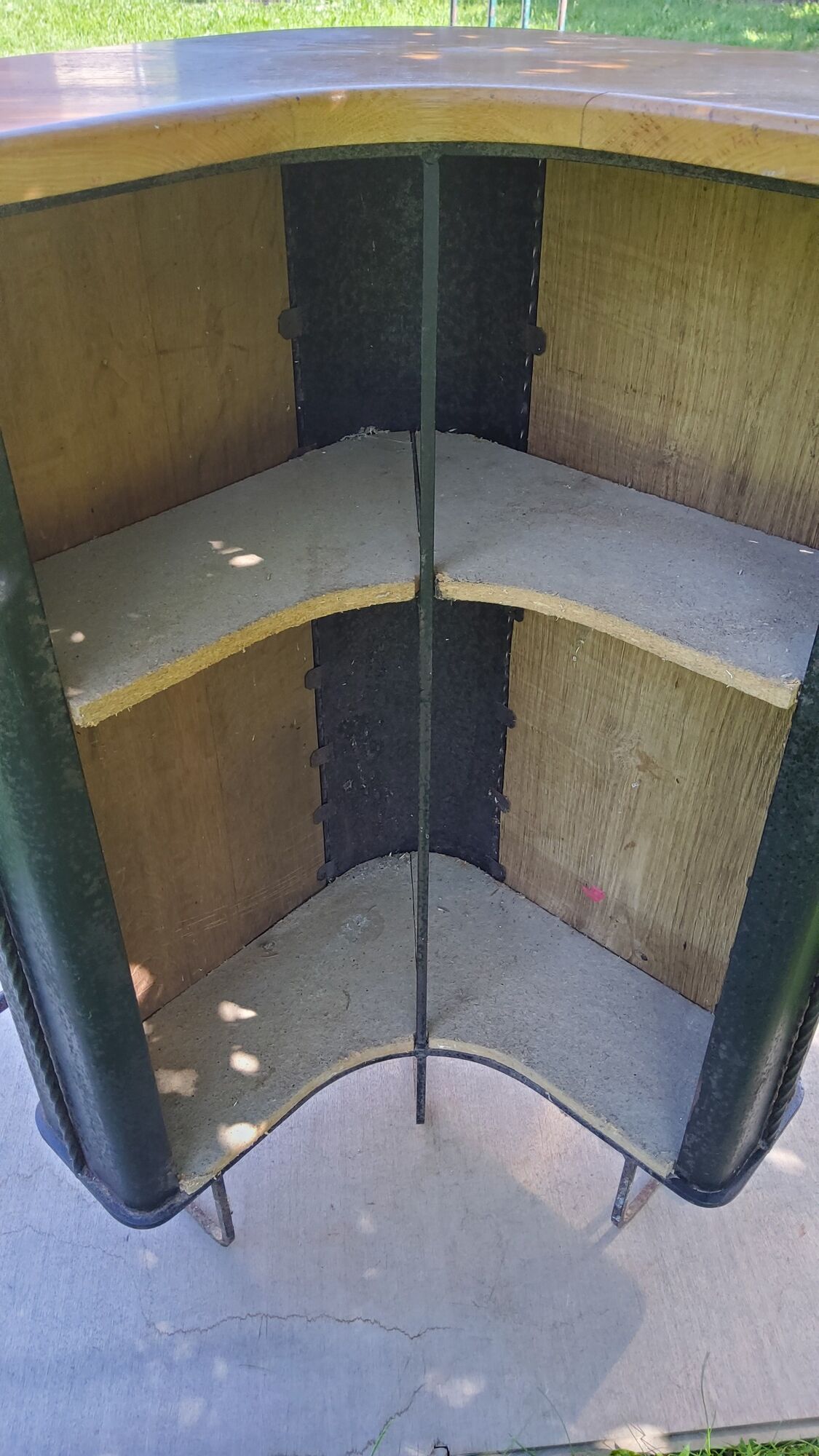 Bar from the 50s/60s in solid blond oak and black metal