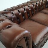 Vintage brown leather chesterfield sofa