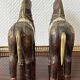 Oriental wooden horses ornaments brass and mother-of-pearl antiques