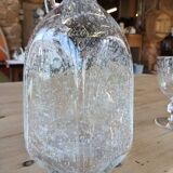 Antique blown amber bubble glass jar