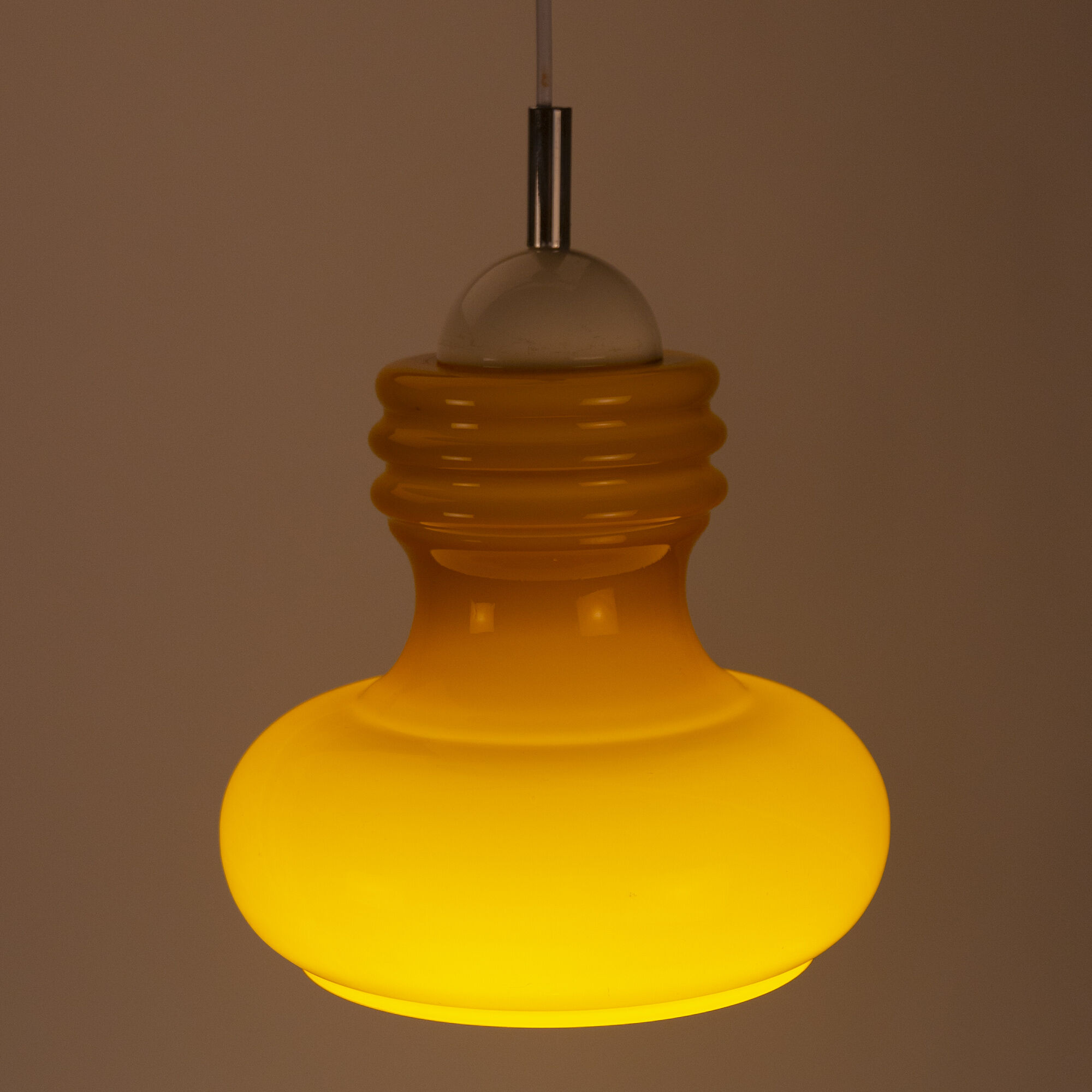 Ocher opaline space age pendant lamp