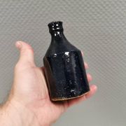 Miniature vase by Peter Fitzner (PF) in stoneware with dark blue glaze
