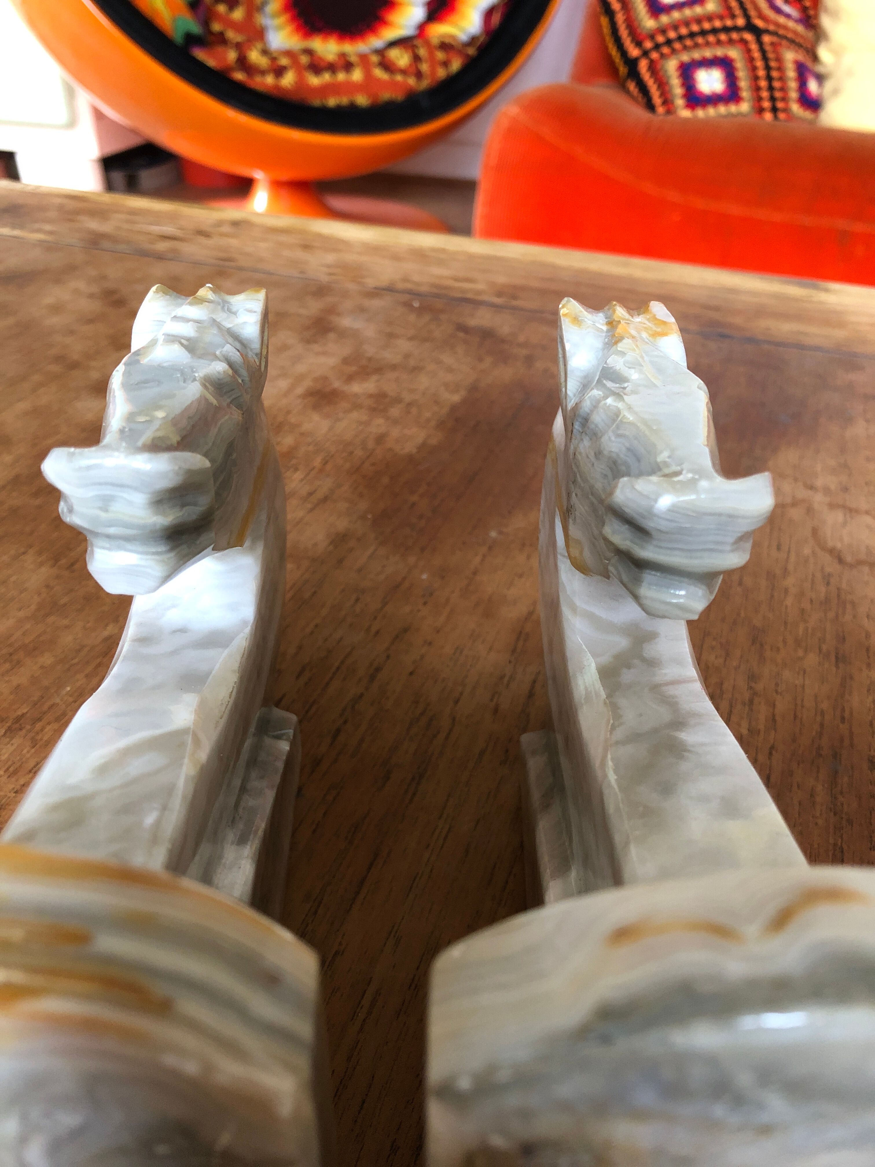 Greenhouse book art deco zoomorphic horse head in marble onyx