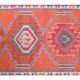 Vintage Turkish Oushak handmade wool cotton orange runner rug 83x336