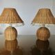 Pair of rattan lamps, 1980s