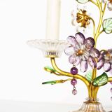 Incredible large gilt and crystal Floral table lamp by Palwa
