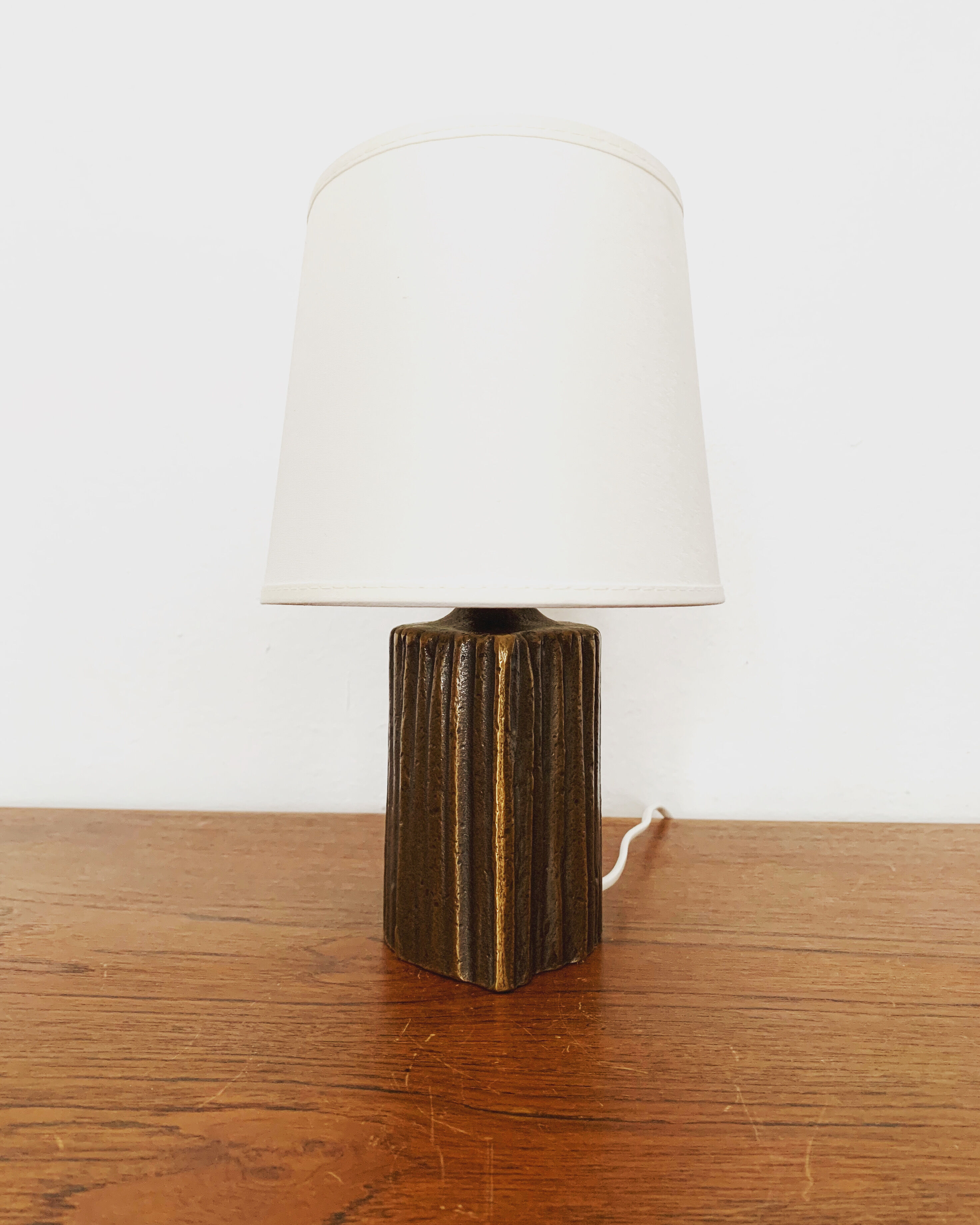 Brutalist brass table lamp