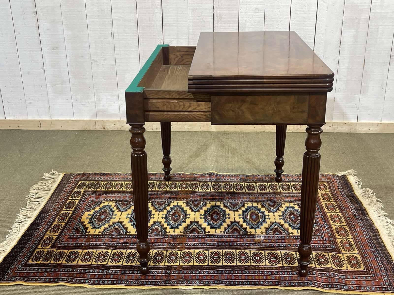 Louis Philippe 19th-century gaming table in mahogany.