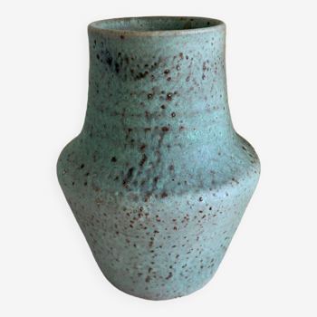 Ceramic vase Mobach green celadon water green, Netherlands 60s 70s