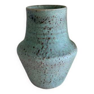 Mobach ceramic vase, celadon green, water green, Netherlands, 1960s-70s
