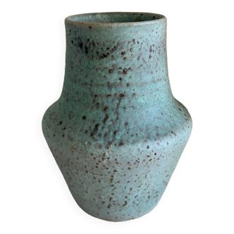 Vase en céramique Mobach vert céladon vert d’eau, Pays-Bas années 60 70