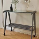 Vintage console with wheels