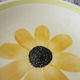 Hollow dish in Gien earthenware, Sunflower