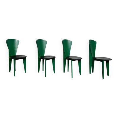 Superbe set de 4 chaises Calligaris des années 1980,