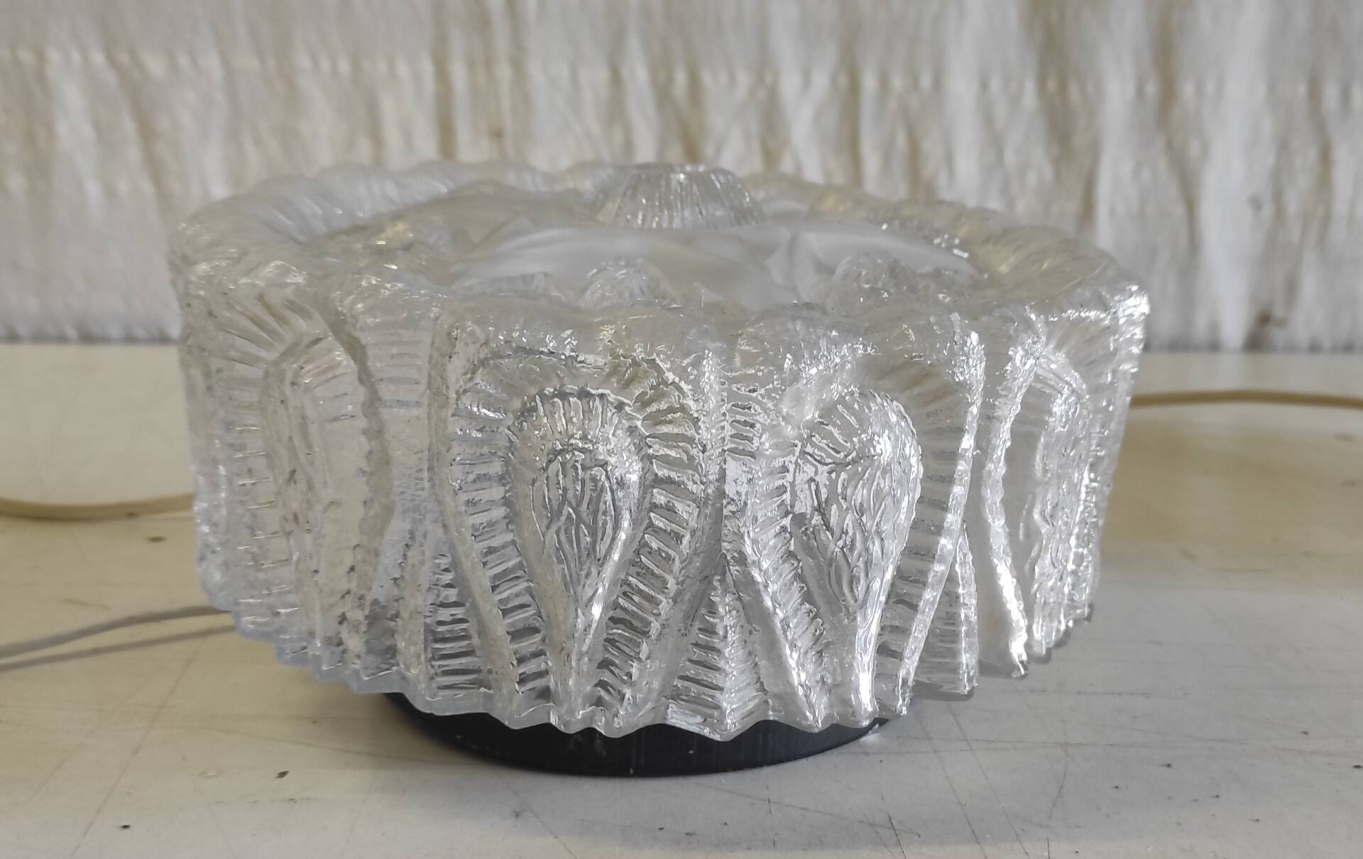 Ceiling light, moulded glass wall sconce - 1960s-70s