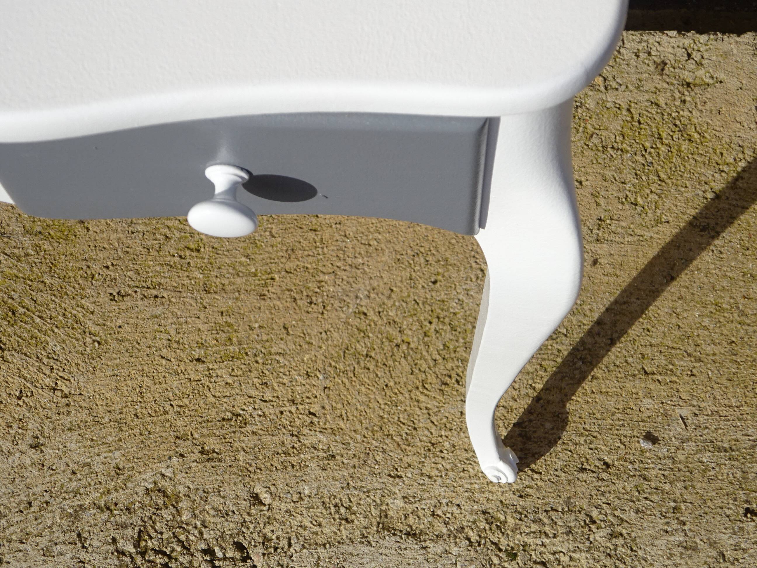 Small white and grey wooden dressing table