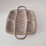 Dish with aperitif compartment / empty pocket signed Austruy Vallauris