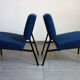 Pair of minimalist reupholstered seats from the 60s/70s