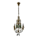 Lustre en cristal et laiton des années 1960