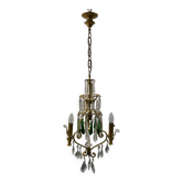 Lustre en cristal et laiton des années 1960