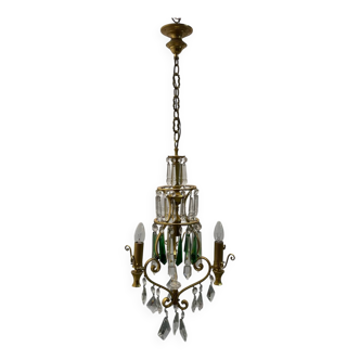 Brass  Crystal Chandelier 1960’s