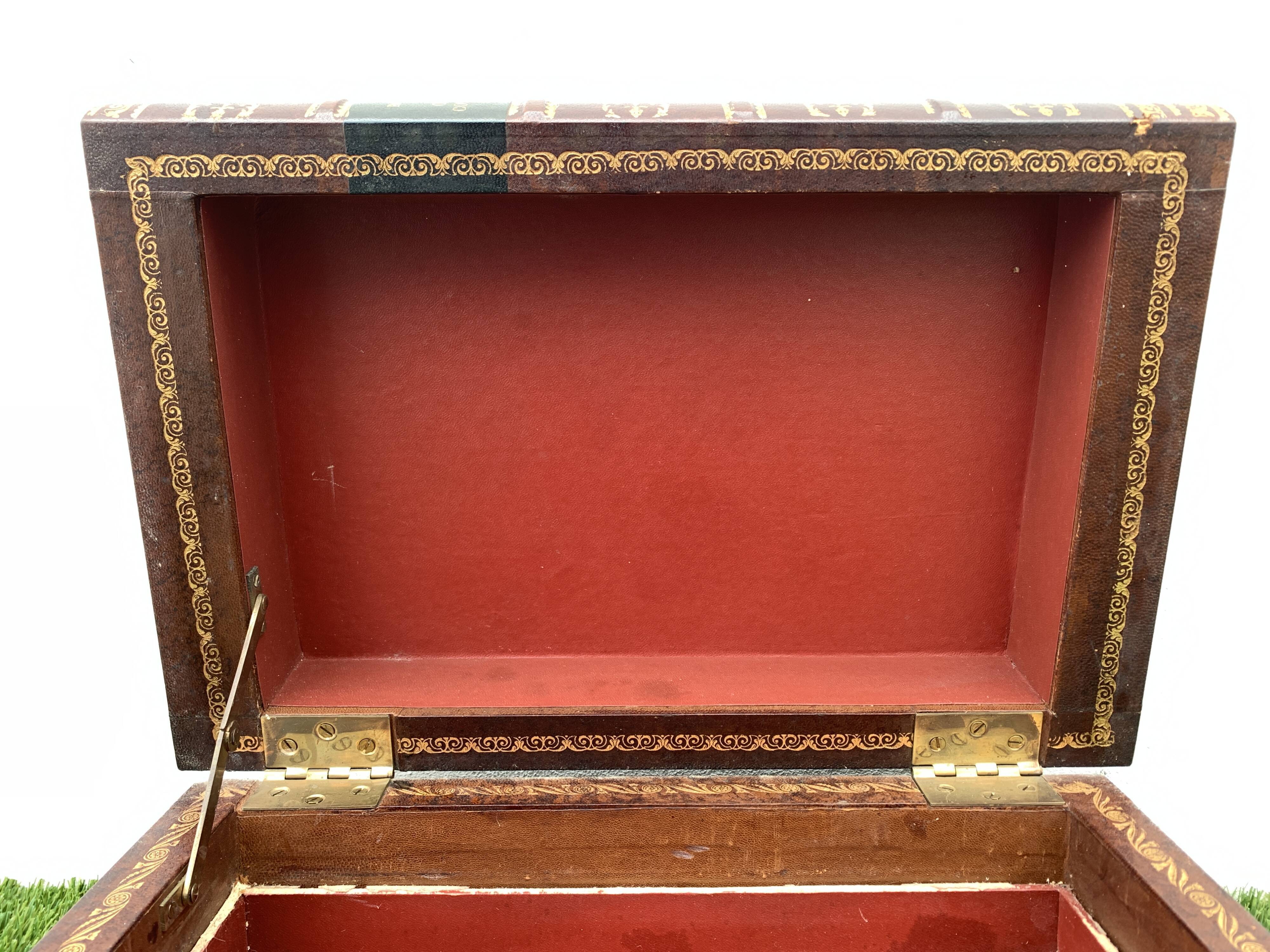 Trompe l'oeil storage box of old books, twentieth century