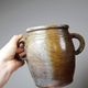 Ancient stoneware pot from Puisaye with two handles, late 19th to early 20th century.