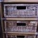 Chiffonnier rotin osier 3 tiroirs meuble rangement vintage