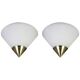 Pair of opaline glass wall lights designed by Limburg, Germany.