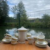 Old coffee service with yellow decor