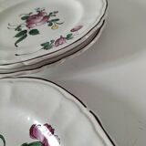 Trio of antique hand-painted plates