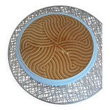 retro vintage Sarguemines table coaster with wave patterns