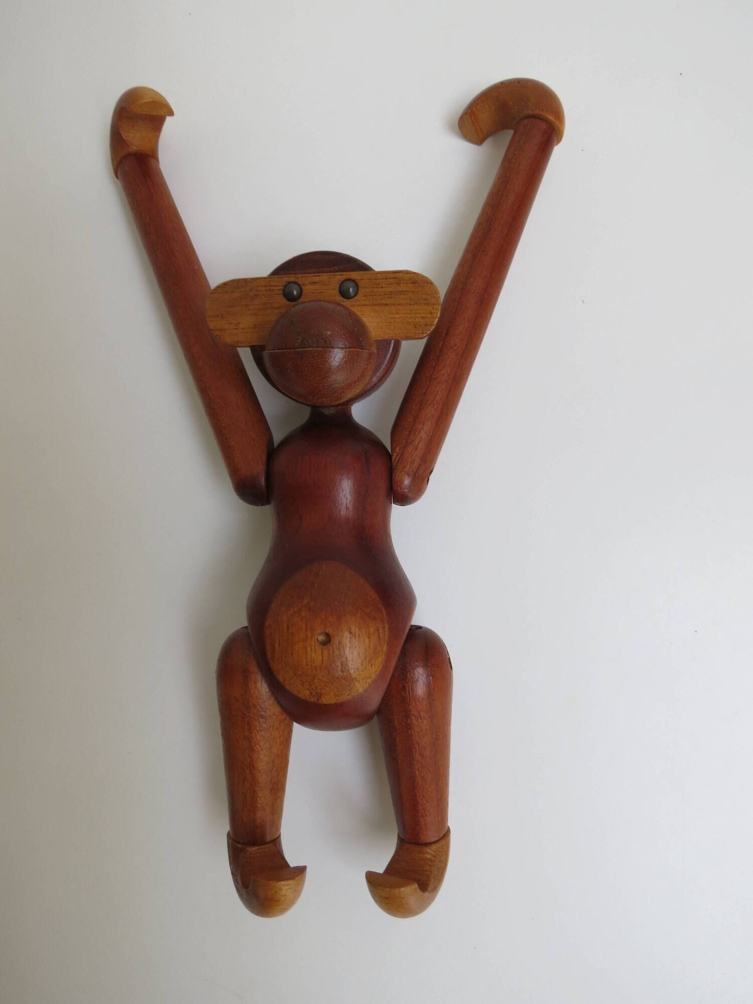 Set of 3 1960s Kay Bojesen Vintage Wooden Toy Monkey Elephant Bear Danish