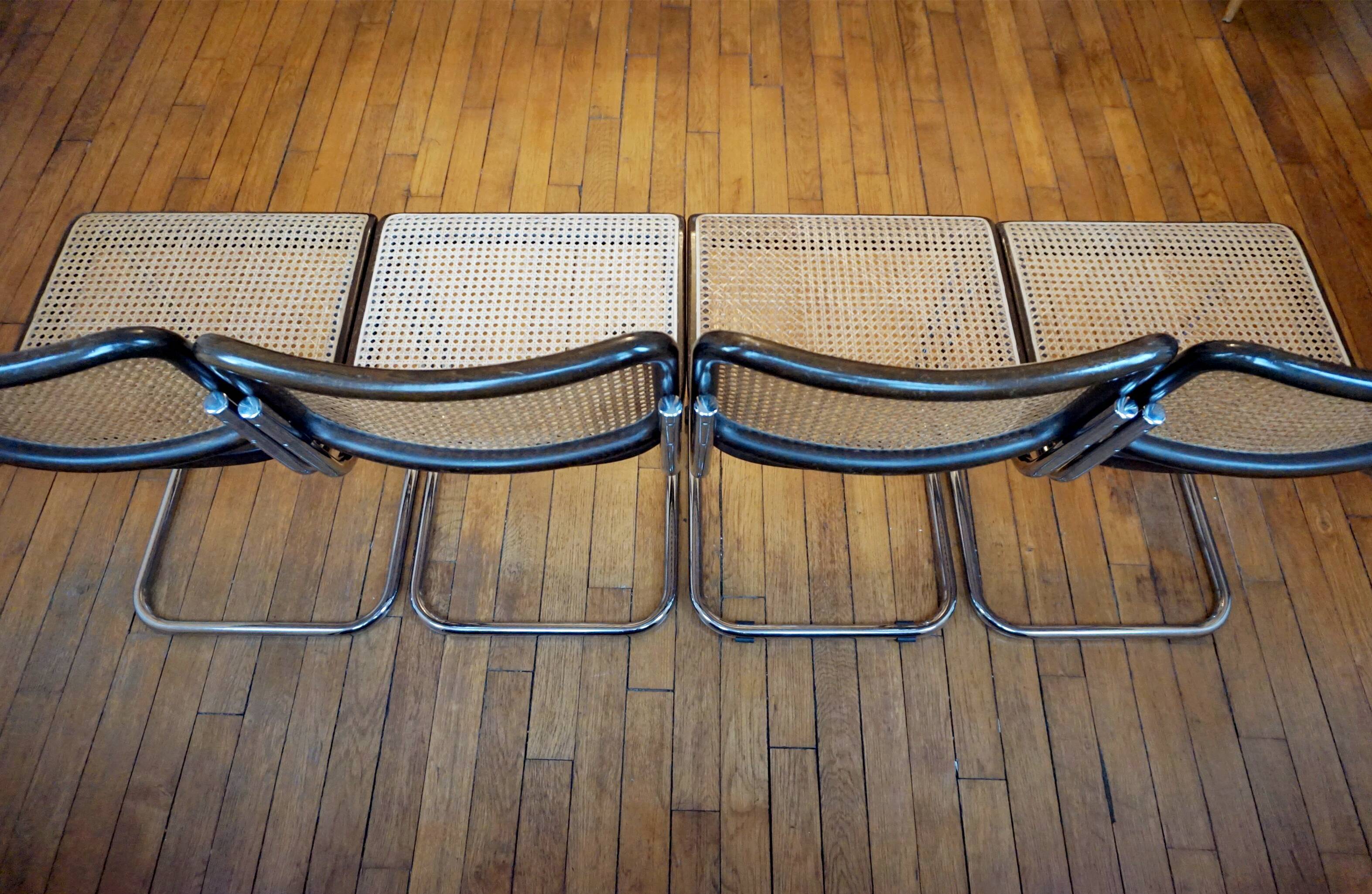 Set of 4 chairs cesca B32 Marcel Breuer by Thonet