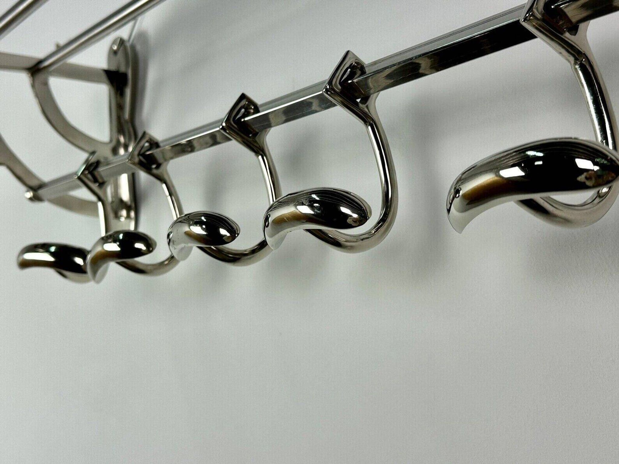Hotel coat rack in shiny chrome aluminum long 79cm