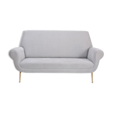 Reupholstered Grey Italian Mid-Century Modern sofa by Gigi Radice for Minotti
