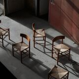 Set of 6 'Folkestole' J39 dining chairs by Børge Mogensen in oak, FDB Møbler, 1950s.