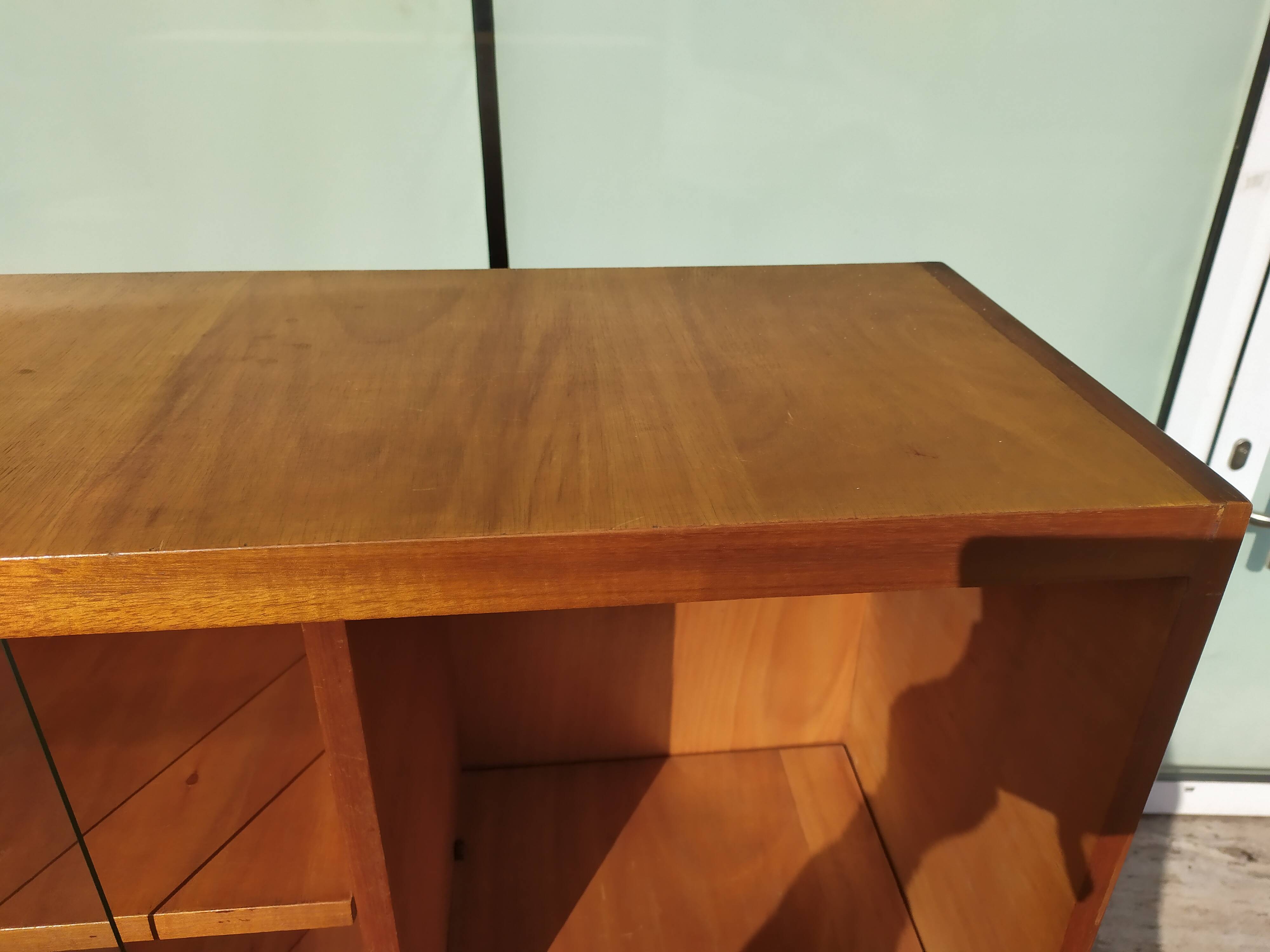 Vintage glass bookcase - Wood