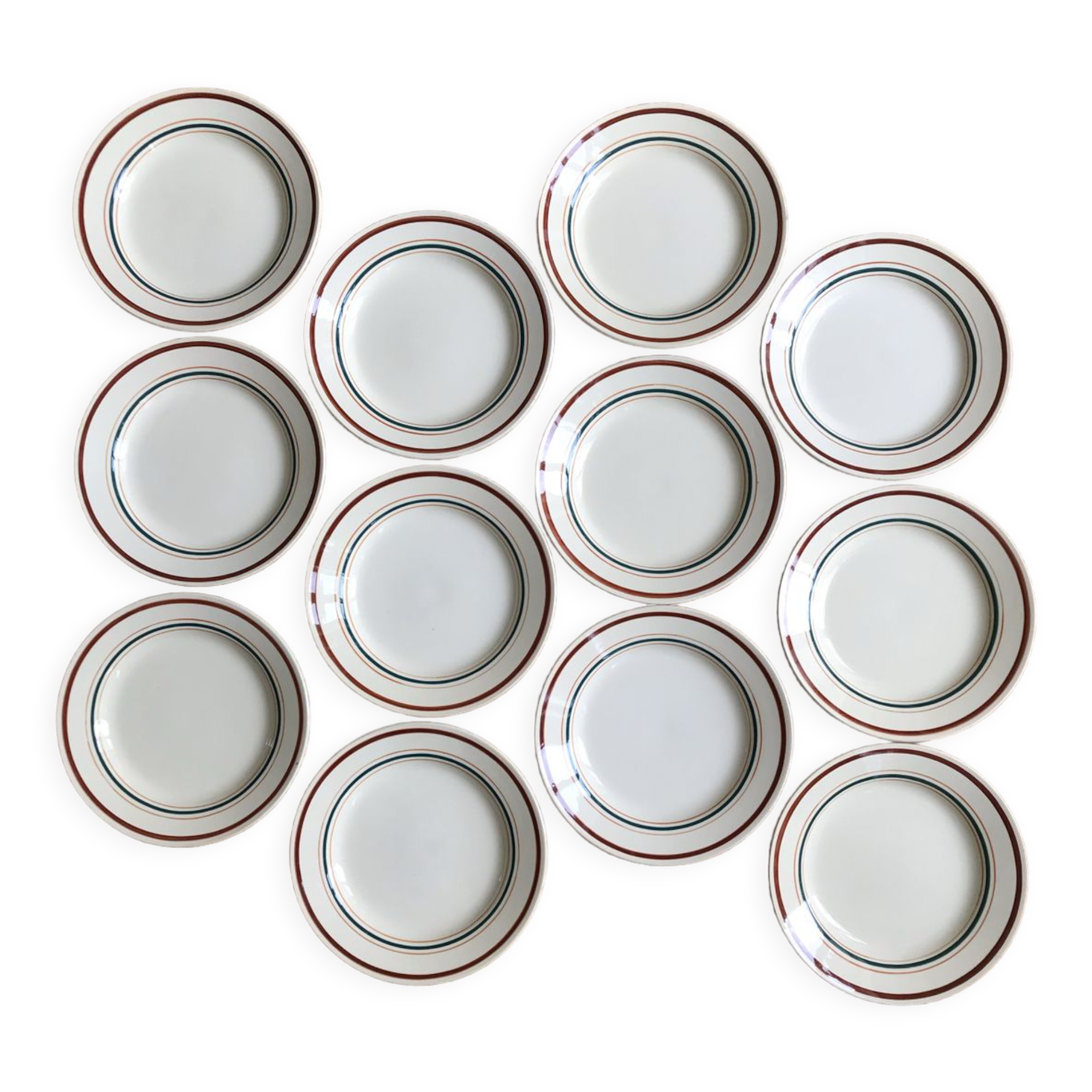 Service of 12 old flat plates "gien"