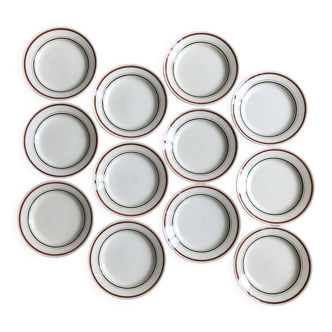 Service of 12 old flat plates "gien"