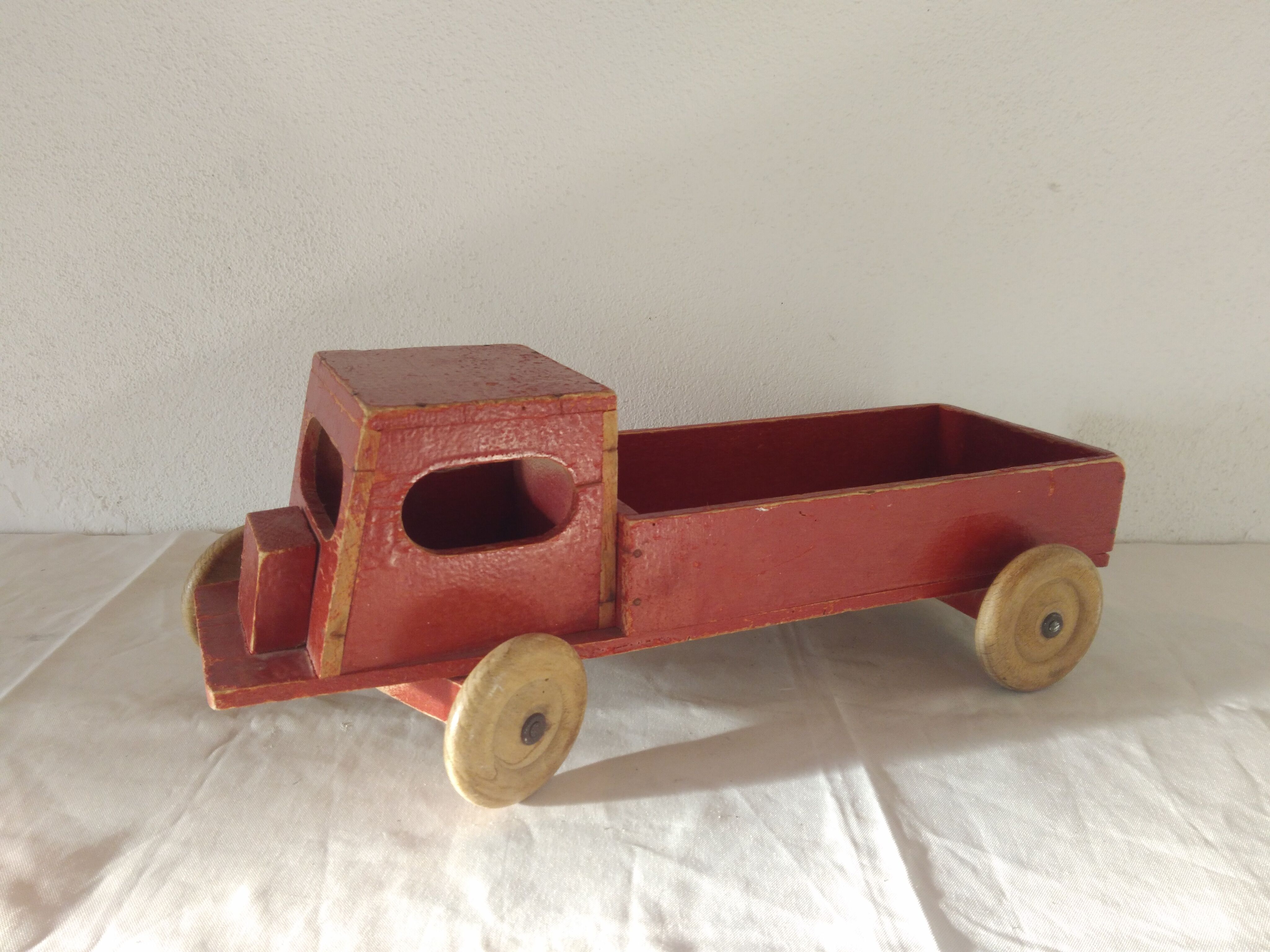 Old wooden toy van car