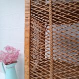 Tall rattan shelf